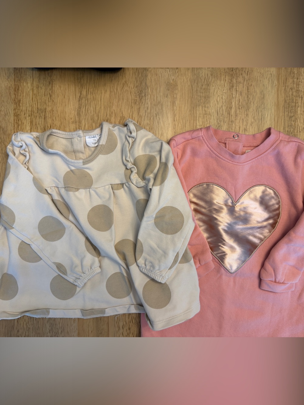 Hatley Cream Polka Dot Top & Pink Satin Heart Pajama Tops